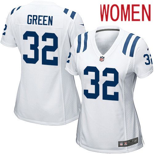 Women Indianapolis Colts 32 T.J. Green Nike White Game NFL Jersey